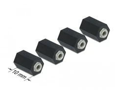 Delock Abstandshalter M2.5, Sechskant, Innen, 10 mm juodas 4 Stück