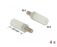 Delock tarpiklis M4 x M4, šešiakampis, viduje / išorėje, 20 mm natūralus 4 vnt