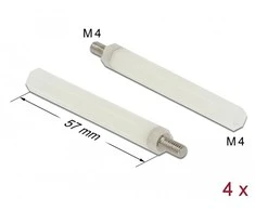 Delock tarpiklis M4 x M4, šešiakampis, viduje / išorėje, 57 mm natūralus 4 vnt