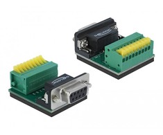 Delock Adapteris Sub-D 9 Pin Buchse zu Terminalblock 9 Pin mit Drucktaster