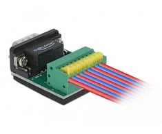 Delock Adapteris Sub-D 9 Pin Buchse zu Terminalblock 9 Pin mit Drucktaster