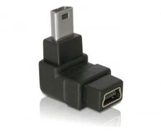 ADAPTER USB MINI(M)->USB MINI(F) KAMPINIS DÓŁ JUODA DELOCK