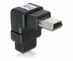 ADAPTER USB MINI(M)->USB MINI(F) KAMPINIS DÓŁ JUODA DELOCK