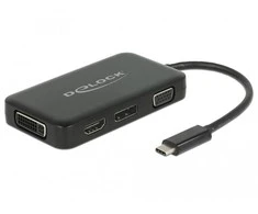 Delock USB Type-C™ adapteris > VGA / HDMI / DVI/ DisplayPort lizdas juodas