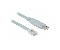 ADAPTERIS USB-A(M) 2.0->NUOSEKLIUOJU JUNGTIU RJ12 (RS-232) NA LAIDAS 500CM PILKŲ DELOCK
