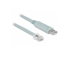 ADAPTERIS USB-A(M) 2.0->NUOSEKLIUOJU JUNGTIU RJ12 (RS-232) NA LAIDAS 500CM PILKŲ DELOCK