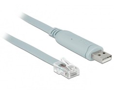 Delock Brūkšninis adapterio kabelis USB 2.0 St > serijinis 1 x RS232 RJ45 St 0,5 m pilkas