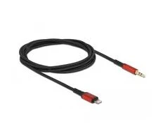 Kabelis USB Delock Lightning - mini Jack 3.5 mm 1.5 m Juodas (86587)