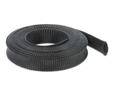 DELOCK kabelio mova 10M 25MM ištraukiama juoda poliesterio