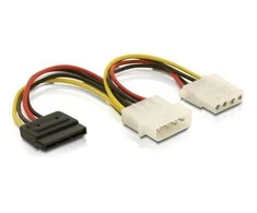 Delock SATA 15- pin - Molex x2, 0,16m, Multicolor (60103)