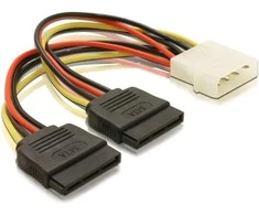 DELOCK Adapteris Power SATA HDD2x zu 4Pin-St 10cm