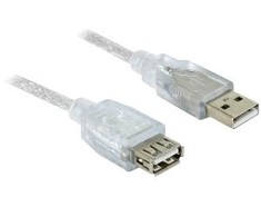 Kabelis USB Delock USB-A - USB-A 1,8 m Baltas (82239)