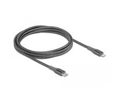 Delock Atblokuokite duomenų ir įkrovimo kabelį USB Type-C™ prie Lightning™, skirto iPhone™, iPad™ ir iPod™ pilkai 2,0 m MFi