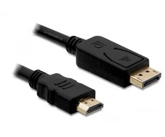 Delock Cable DisplayPort 1.1 vyriškas > Didelės spartos HDMI-A vyriškas pasyvus 1 m juodas