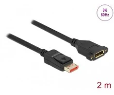 Delock DisplayPort prailginimo laidas montavimui 8K 60 Hz 2 m