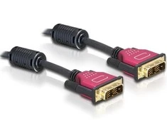 Delock kabelis DVI 24+1 kištukas > DVI 24+1 kištukas 2 m raudonas metalas