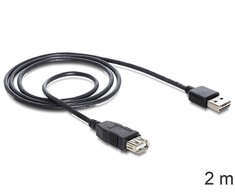 USB kabelis Delock USB-A - USB-A 2 m Juodas (83371)