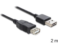 USB kabelis Delock USB-A - USB-A 2 m Juodas (83371)