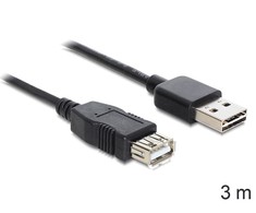 USB kabelis Delock USB-A - USB-A 3 m Juodas (83372)
