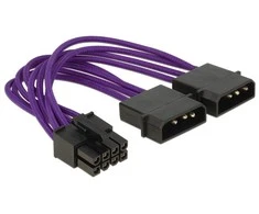 Delock Molex x2 - ATX / EPS 8- pin, 0.15m, Violetinė (83703)