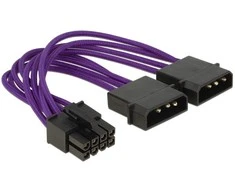 Delock Molex x2 - ATX / EPS 8- pin, 0.15m, Violetinė (83703)