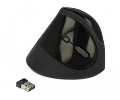 Delock Ergonomic USB pelė vertikali - belaidė - juoda