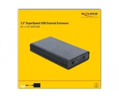 „Delock“ išorinis korpusas skirtas 3,5 colio SATA HDD su SuperSpeed USB (USB 3.1 Gen 1)