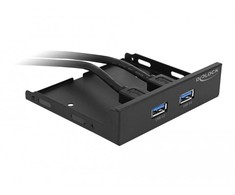 Delock priekinis skydelis 3,5" 2 x USB 3.0 juodas (stulpelio lizdas)