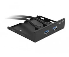 Delock priekinis skydelis 3,5" 2 x USB 3.0 juodas (stulpelio lizdas)