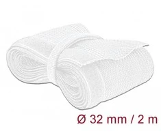 OPLOT NA KABLE DELOCK 2M 32MM RZEP Baltas POLIESTER