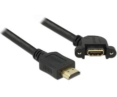 Delock Kabelis HDMI A Stecker > HDMI A Buchse zum Einbau 110° gewinkelt 1 m