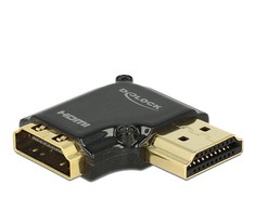 Delock HDMI-A/HDMI-A - F/M - 90° - HDMI - HDMI - Moteris - Vyriška - Auksinė - 3840 x 2160 pikselių