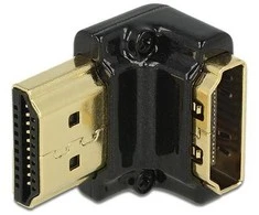 Delock adapteris HDMI-A moteriškas > HDMI-A vyriškas 4K 90° kampu apačia juoda