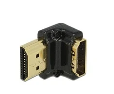 Delock adapteris HDMI-A moteriškas > HDMI-A vyriškas 4K 90° kampu apačia juoda