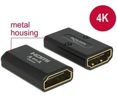 DELOCK didelės spartos HDMI adapteris su eternetu – HDMI-A lizdas > HDMI-A moteriškas 4K Gender Changer juodas