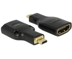 DELOCK Adapteriai Didelės spartos HDMI su eternetu – HDMI Micro-D vyriškas > HDMI-A moteriškas 4K juodas