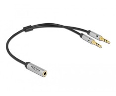 Delock Adapteris 1 x 3,5 mm 4 Pin Klinkenbuchse zu 2 x 3,5 mm 3 Pin stecker