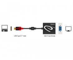 USB adapteris Delock USB-C - VGA Juodas (62994)