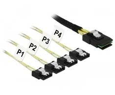 Delock Kabelis Mini SAS SFF-8087 > 4 x SATA 7 kontaktas 0,5 m metalinis