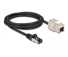 Delock Cable RJ45 kištukas prie Keystone modulio RJ45 lizdo Cat.6A 2 m juodas