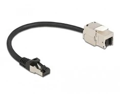 Delock Cable RJ45 kištukas prie Keystone modulio RJ45 lizdo Cat.6A 25 cm juodas