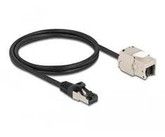 Delock Kabelis RJ45 Stecker zu Keystone Modul RJ45 Buchse Cat.6A 1 m juodas