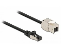 Delock Cable RJ45 kištukas prie Keystone modulio RJ45 lizdo Cat.6A 25 cm juodas