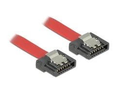 DELOCK Cable SATA FLEXI 6 Gb/s 30cm raudono metalo