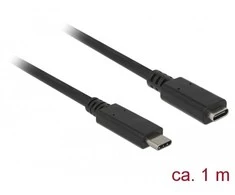 DELOCK ilgintuvas SuperSpeed USB USB 3.1 Gen 1 USB Type-C vyriškas > moteriškas 3 A 1,0 m juodas