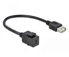 Delock Keystone modulis USB 2.0 C lizdas > USB 2.0 A lizdas su laidu