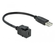„Delock Keystone“ modulis USB 2.0 C lizdas > USB 2.0 A kištukas su kabeliu