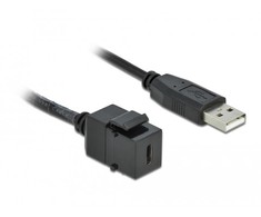 „Delock Keystone“ modulis USB 2.0 C lizdas > USB 2.0 A kištukas su kabeliu