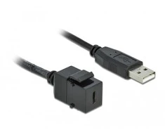 „Delock Keystone“ modulis USB 2.0 C lizdas > USB 2.0 A kištukas su kabeliu