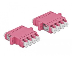 Delock LWL Kupplung LC Quad Buchse zu LC Quad Buchse Multimode 2 vnt. violett